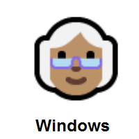 Old Woman: Medium Skin Tone on Microsoft Windows