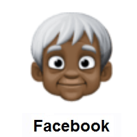 Older Person: Dark Skin Tone on Facebook