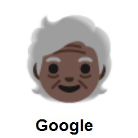 Older Person: Dark Skin Tone on Google Android