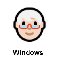 Older Person: Light Skin Tone on Microsoft Windows