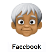 Older Person: Medium-Dark Skin Tone on Facebook
