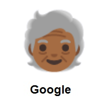 Older Person: Medium-Dark Skin Tone on Google Android