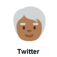 Older Person: Medium-Dark Skin Tone on Twitter Twemoji