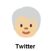 Older Person: Medium-Light Skin Tone on Twitter Twemoji
