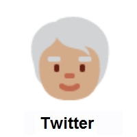 Older Person: Medium Skin Tone on Twitter Twemoji