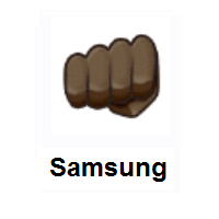 Oncoming Fist: Dark Skin Tone on Samsung