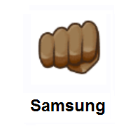 Oncoming Fist: Medium-Dark Skin Tone on Samsung