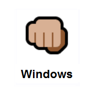 Oncoming Fist: Medium-Light Skin Tone on Microsoft Windows
