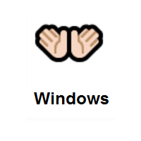 Open Hands: Light Skin Tone on Microsoft Windows