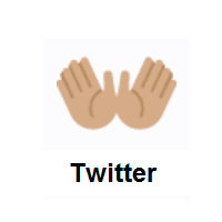 Open Hands: Medium Skin Tone on Twitter Twemoji