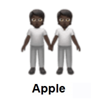 People Holding Hands: Dark Skin Tone on Apple iOS