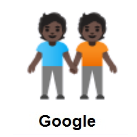 People Holding Hands: Dark Skin Tone on Google Android