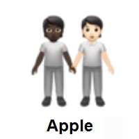 People Holding Hands: Dark Skin Tone, Light Skin Tone on Apple iOS
