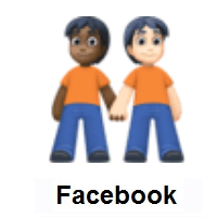 People Holding Hands: Dark Skin Tone, Light Skin Tone on Facebook