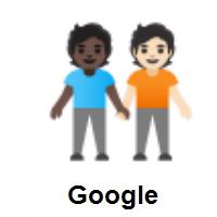 People Holding Hands: Dark Skin Tone, Light Skin Tone on Google Android