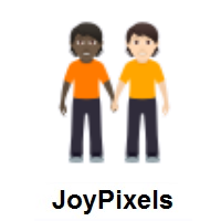 People Holding Hands: Dark Skin Tone, Light Skin Tone on JoyPixels