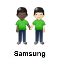People Holding Hands: Dark Skin Tone, Light Skin Tone on Samsung