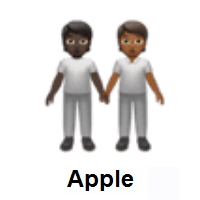 People Holding Hands: Dark Skin Tone, Medium-Dark Skin Tone on Apple iOS