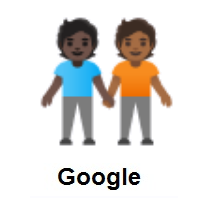 People Holding Hands: Dark Skin Tone, Medium-Dark Skin Tone on Google Android