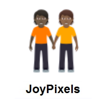 People Holding Hands: Dark Skin Tone, Medium-Dark Skin Tone on JoyPixels