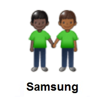 People Holding Hands: Dark Skin Tone, Medium-Dark Skin Tone on Samsung