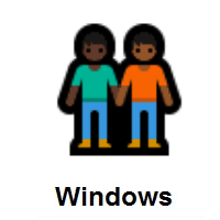 People Holding Hands: Dark Skin Tone, Medium-Dark Skin Tone on Microsoft Windows