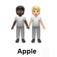 People Holding Hands: Dark Skin Tone, Medium-Light Skin Tone on Apple iOS