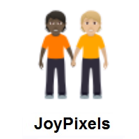 People Holding Hands: Dark Skin Tone, Medium-Light Skin Tone on JoyPixels