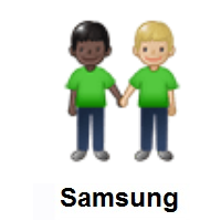 People Holding Hands: Dark Skin Tone, Medium-Light Skin Tone on Samsung