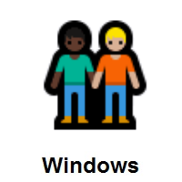 People Holding Hands: Dark Skin Tone, Medium-Light Skin Tone on Microsoft Windows