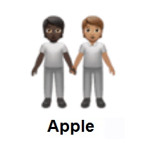People Holding Hands: Dark Skin Tone, Medium Skin Tone on Apple iOS
