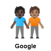 People Holding Hands: Dark Skin Tone, Medium Skin Tone on Google Android