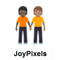 People Holding Hands: Dark Skin Tone, Medium Skin Tone on JoyPixels