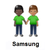 People Holding Hands: Dark Skin Tone, Medium Skin Tone on Samsung