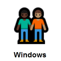 People Holding Hands: Dark Skin Tone, Medium Skin Tone on Microsoft Windows