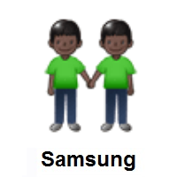 People Holding Hands: Dark Skin Tone on Samsung