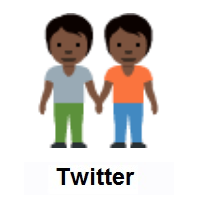 People Holding Hands: Dark Skin Tone on Twitter Twemoji
