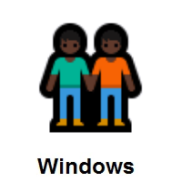 People Holding Hands: Dark Skin Tone on Microsoft Windows