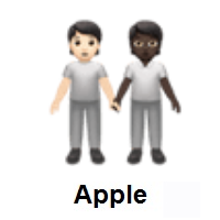 People Holding Hands: Light Skin Tone, Dark Skin Tone on Apple iOS