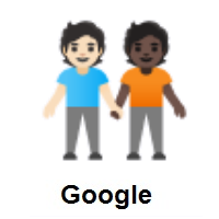 People Holding Hands: Light Skin Tone, Dark Skin Tone on Google Android