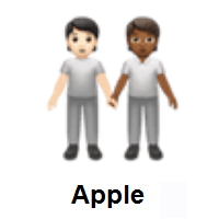 People Holding Hands: Light Skin Tone, Medium-Dark Skin Tone on Apple iOS