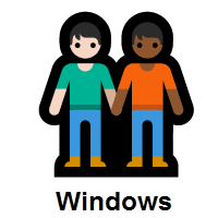 People Holding Hands: Light Skin Tone, Medium-Dark Skin Tone on Microsoft Windows