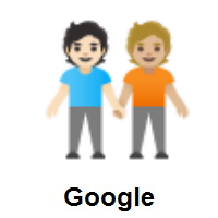 People Holding Hands: Light Skin Tone, Medium-Light Skin Tone on Google Android