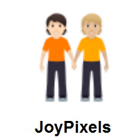 People Holding Hands: Light Skin Tone, Medium-Light Skin Tone on JoyPixels