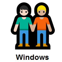 People Holding Hands: Light Skin Tone, Medium-Light Skin Tone on Microsoft Windows