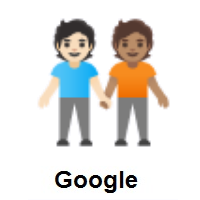 People Holding Hands: Light Skin Tone, Medium Skin Tone on Google Android