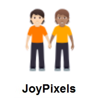 People Holding Hands: Light Skin Tone, Medium Skin Tone on JoyPixels