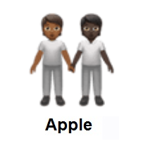 People Holding Hands: Medium-Dark Skin Tone, Dark Skin Tone on Apple iOS