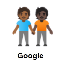 People Holding Hands: Medium-Dark Skin Tone, Dark Skin Tone on Google Android