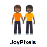 People Holding Hands: Medium-Dark Skin Tone, Dark Skin Tone on JoyPixels